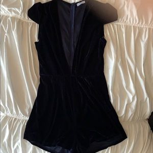 Navy blue velvet Tobi romper